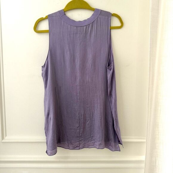 Vince Ribbed Trim Lavender Sleeveless Tank Size Large NWT - Picture 5 of 7